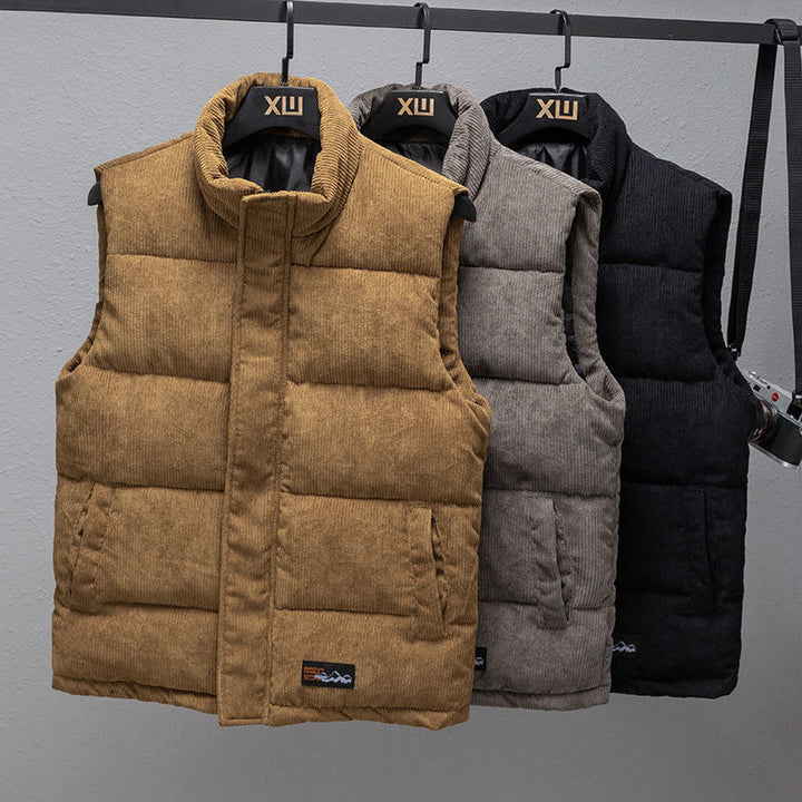 Veltura Women's Quilted Vest | Lightweight Corduroy with Turtleneck