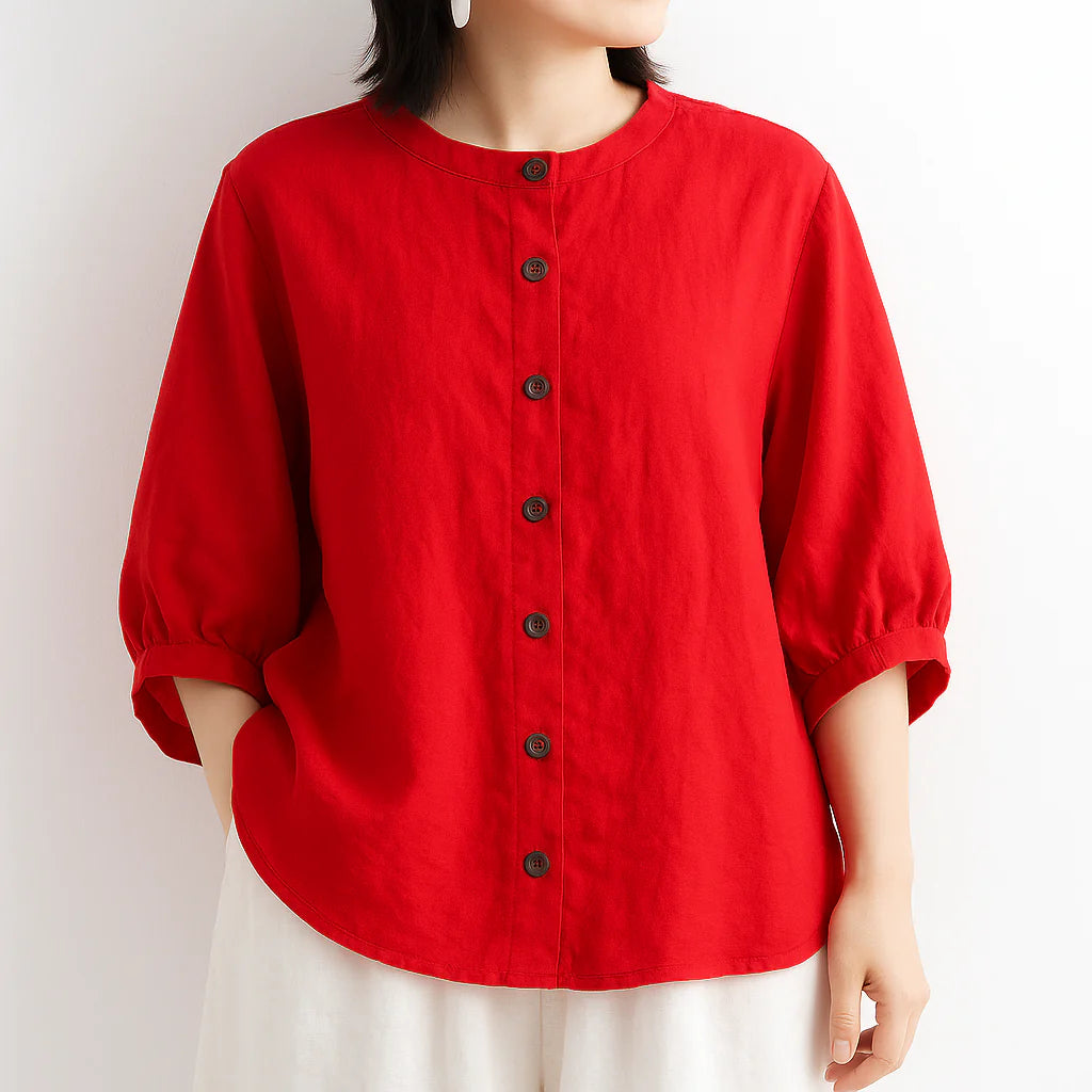 Cora Women's Shirt | Relaxed Fit Linen Blouse, Breathable & Comfortable