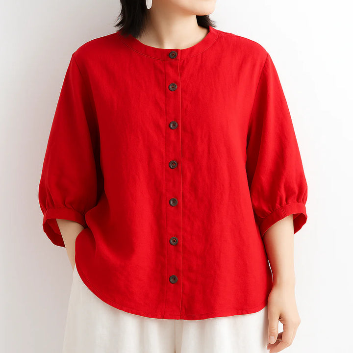 Cora Women's Shirt | Relaxed Fit Linen Blouse, Breathable & Comfortable