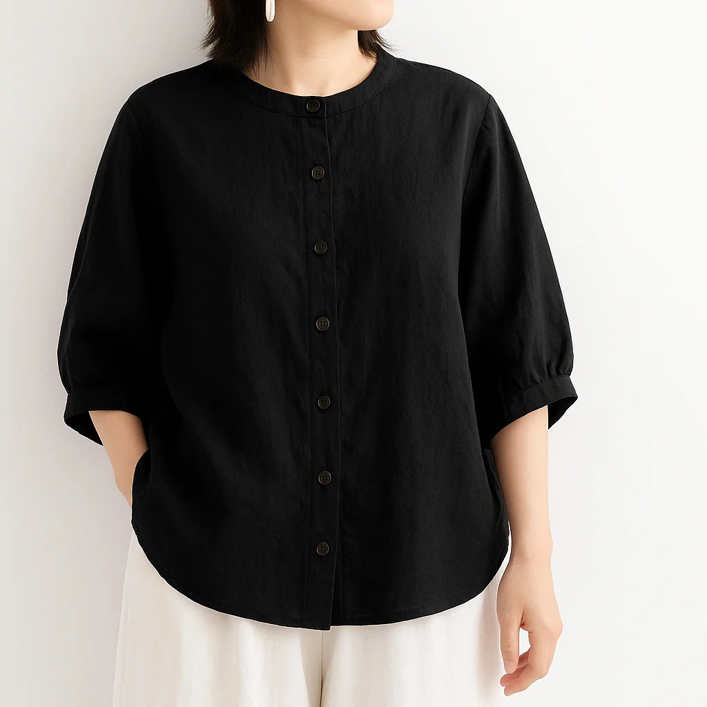 Cora Women's Shirt | Relaxed Fit Linen Blouse, Breathable & Comfortable