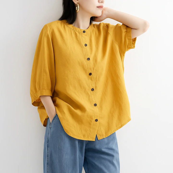 Cora Women's Shirt | Relaxed Fit Linen Blouse, Breathable & Comfortable