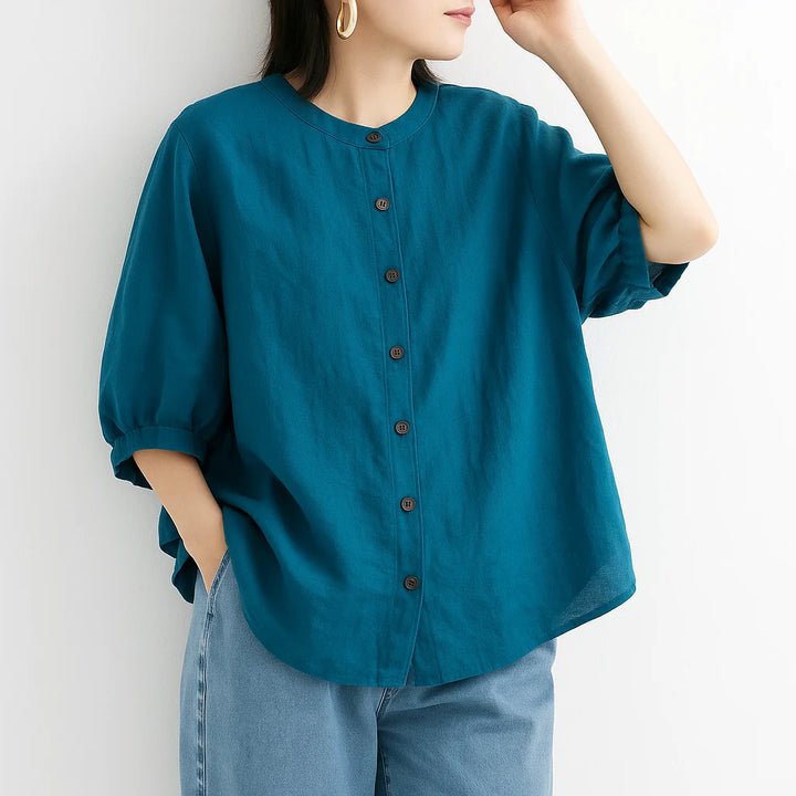 Cora Women's Shirt | Relaxed Fit Linen Blouse, Breathable & Comfortable