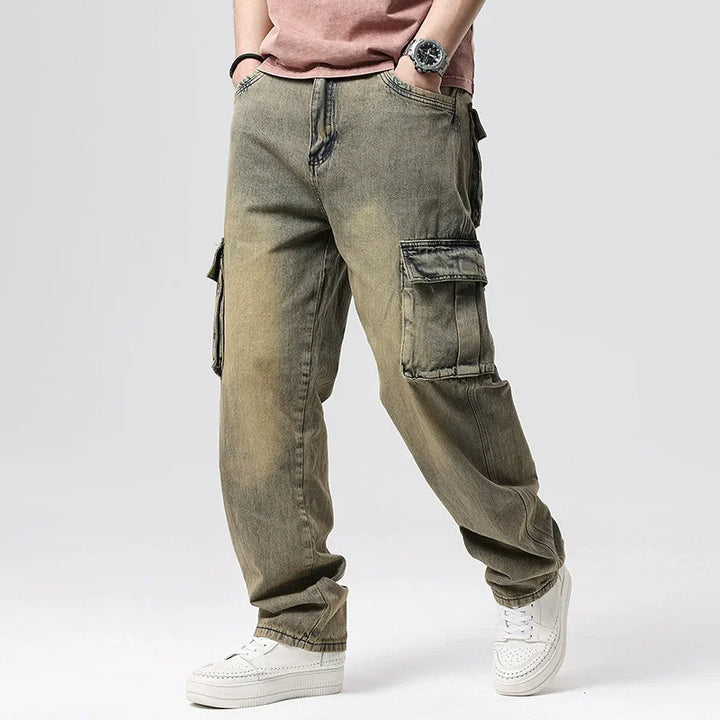 Duke Men's Cargo Pants | Relaxed Fit Denim