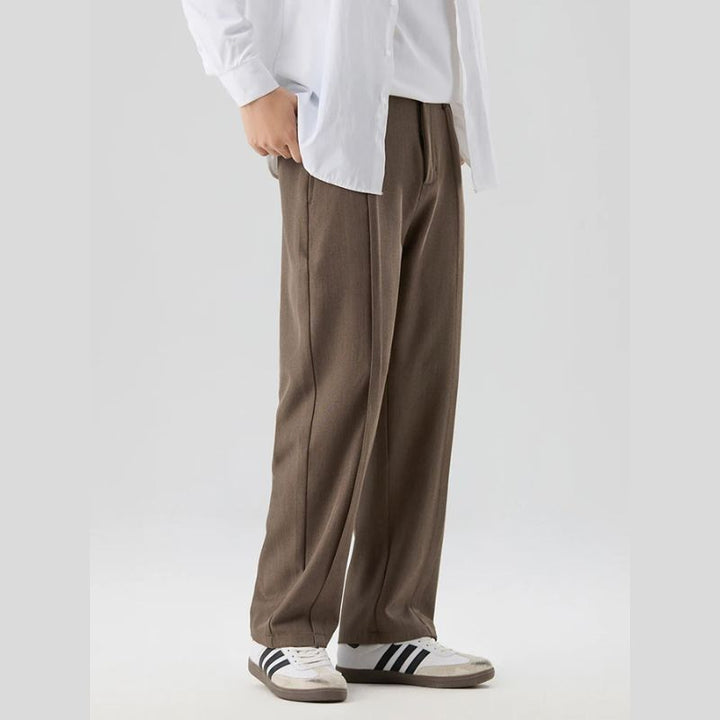 Harrison Men's Casual Pants | Stretch Fabric, Pleated Design