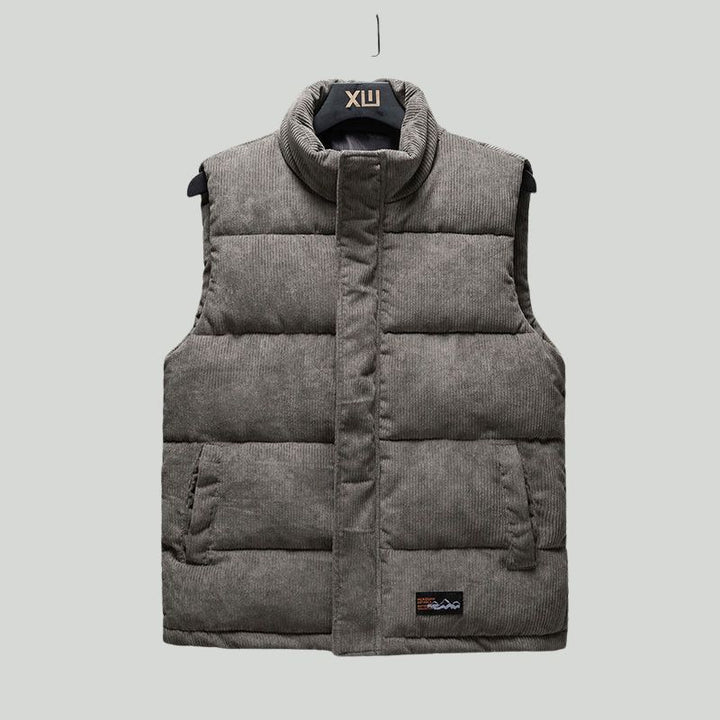 Veltura Women's Quilted Vest | Lightweight Corduroy with Turtleneck