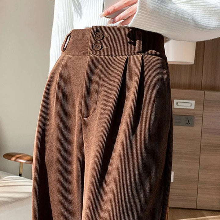 Cleo Women's Wide Leg Pants | Plush Velvet, High-Waisted