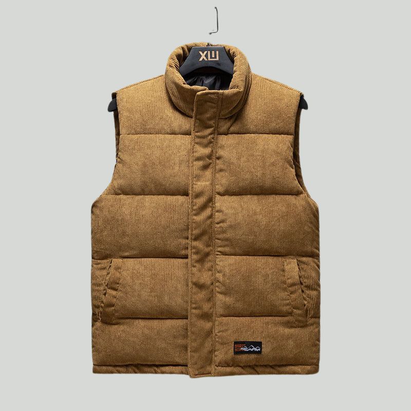 Veltura Women's Quilted Vest | Lightweight Corduroy with Turtleneck