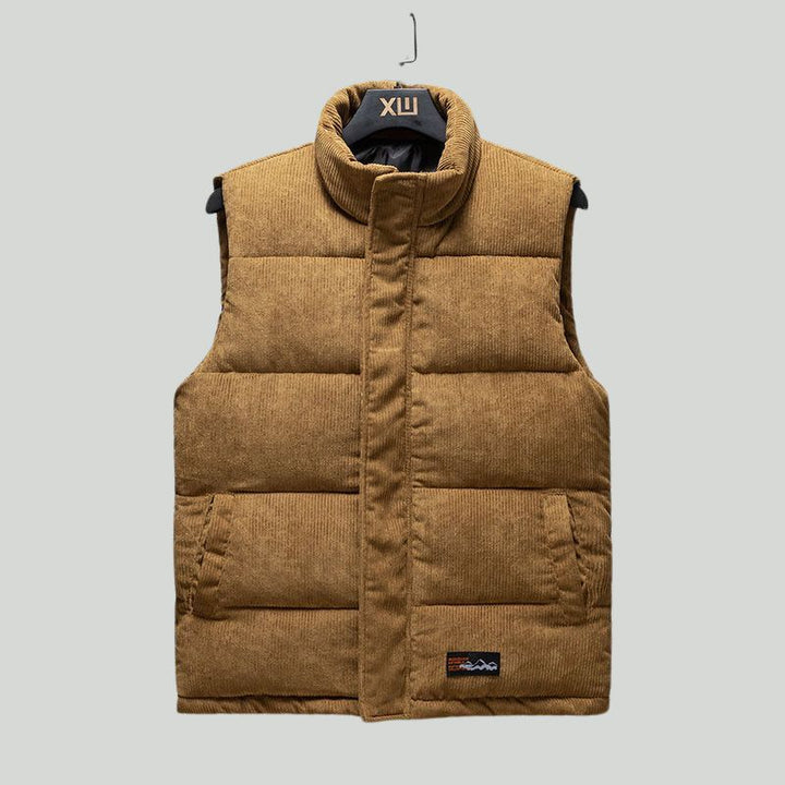 Veltura Women's Quilted Vest | Lightweight Corduroy with Turtleneck