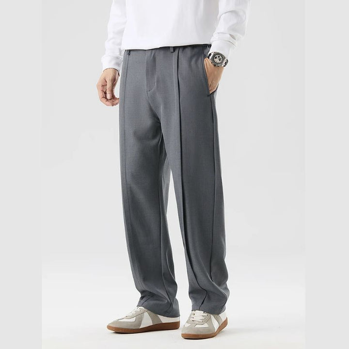 Harrison Men's Casual Pants | Stretch Fabric, Pleated Design
