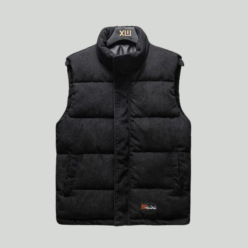 Veltura Women's Quilted Vest | Lightweight Corduroy with Turtleneck