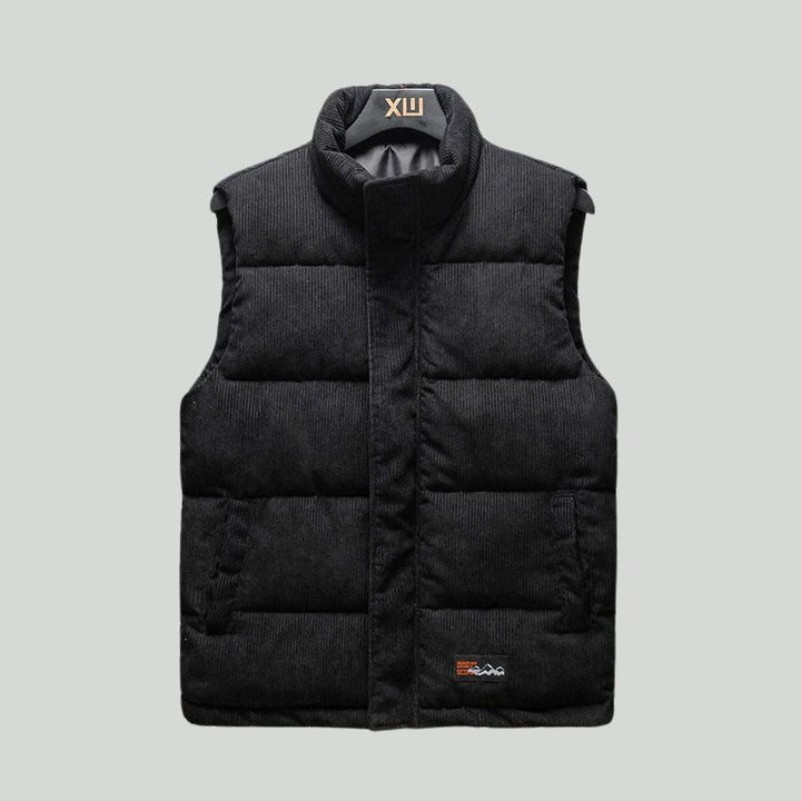 Veltura Women's Quilted Vest | Lightweight Corduroy with Turtleneck