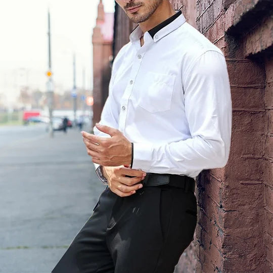 Cobalt Men's Dress Shirt | Anti-Wrinkle Fabric, Elastic Stretch Fit
