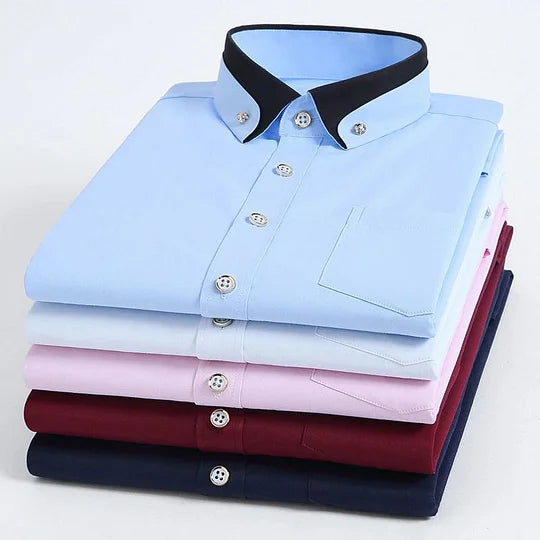 Cobalt Men's Dress Shirt | Anti-Wrinkle Fabric, Elastic Stretch Fit