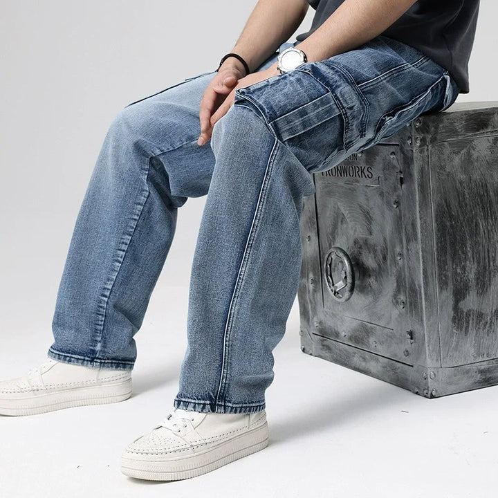 Duke Men's Cargo Pants | Relaxed Fit Denim