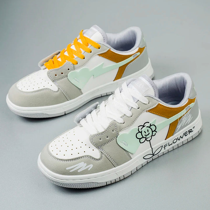 Crisp Women's Sneakers | Breathable Fabric, Cushioned Sole, Stylish White Design