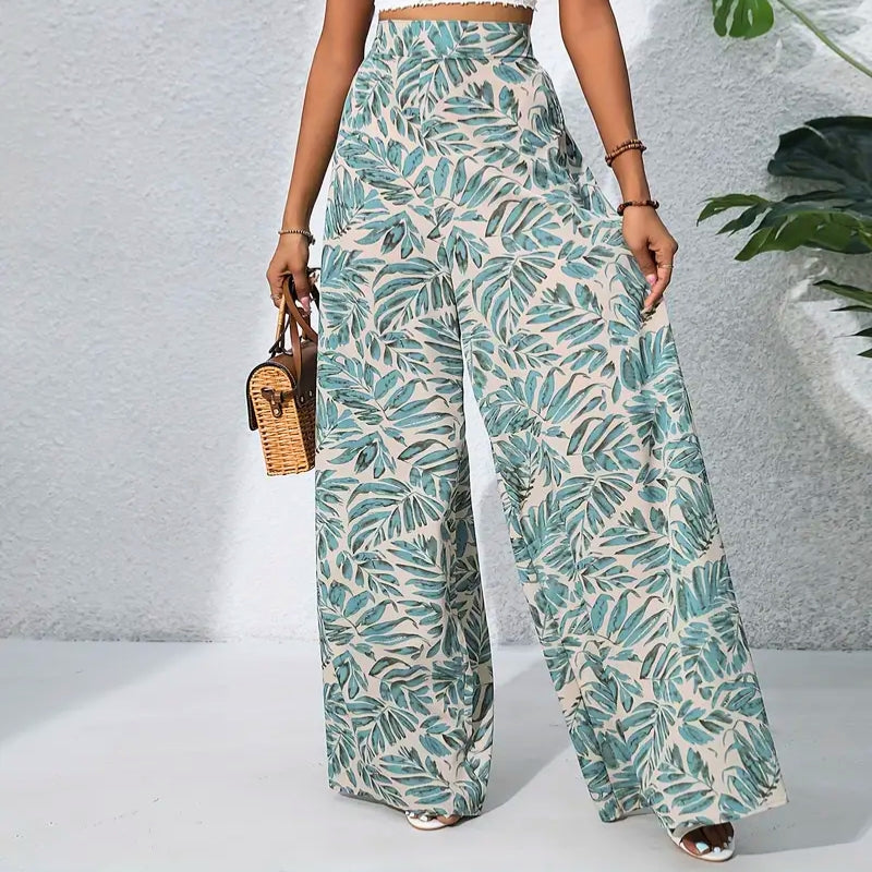 Leya Women's White Linen Wide-Leg Pants | Feather-Light Fabric, High-Waist Design