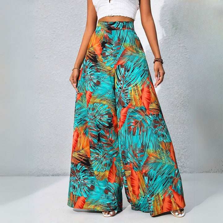 Leya Women's White Linen Wide-Leg Pants | Feather-Light Fabric, High-Waist Design
