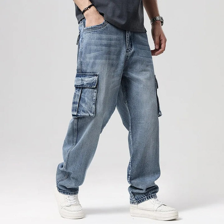 Duke Men's Cargo Pants | Relaxed Fit Denim
