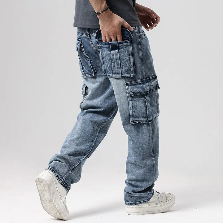 Duke Men's Cargo Pants | Relaxed Fit Denim