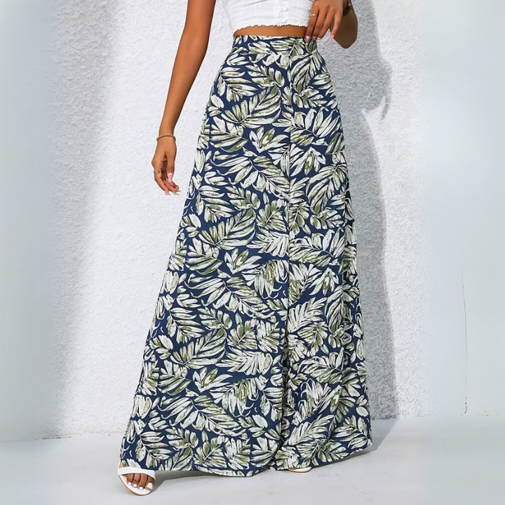 Leya Women's White Linen Wide-Leg Pants | Feather-Light Fabric, High-Waist Design