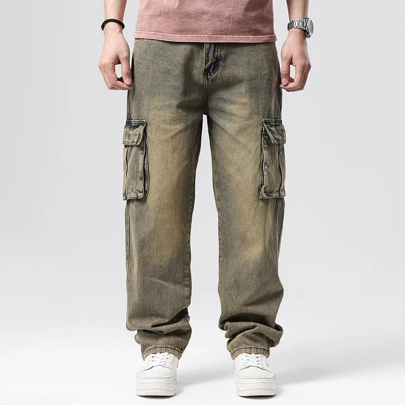 Duke Men's Cargo Pants | Relaxed Fit Denim