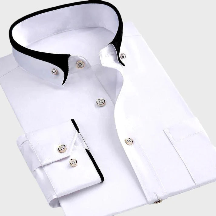 Cobalt Men's Dress Shirt | Anti-Wrinkle Fabric, Elastic Stretch Fit
