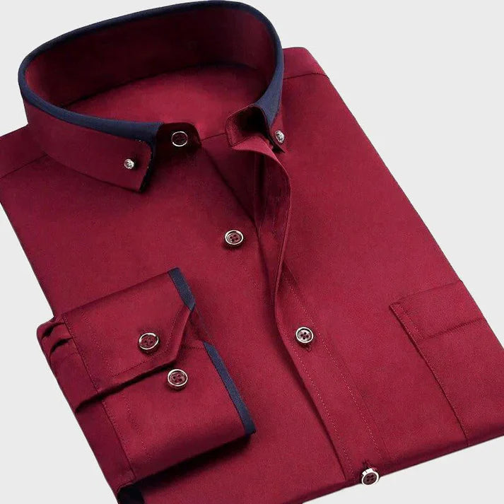 Cobalt Men's Dress Shirt | Anti-Wrinkle Fabric, Elastic Stretch Fit