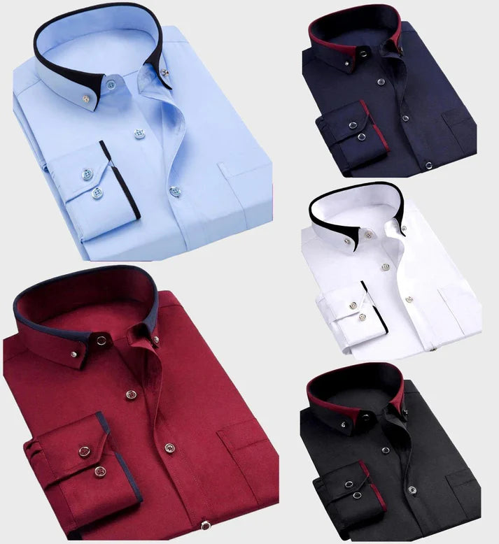 Cobalt Men's Dress Shirt | Anti-Wrinkle Fabric, Elastic Stretch Fit