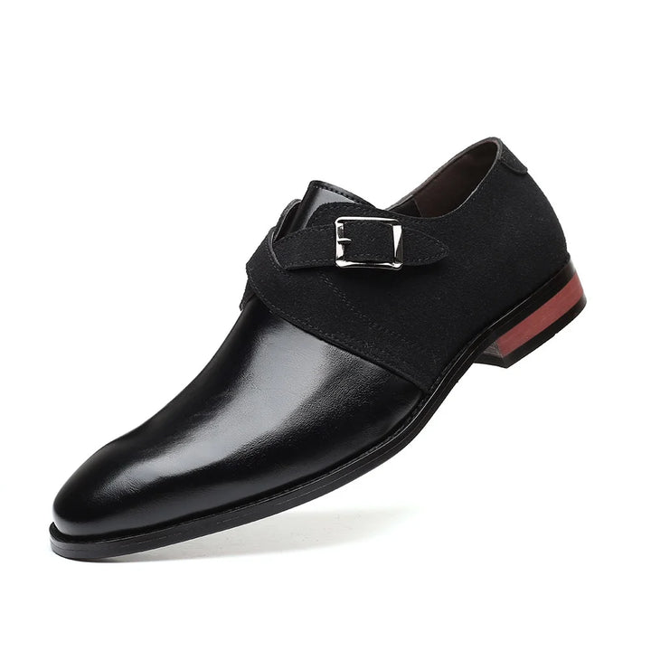Belo Women's Loafers | Dual-Tone Suede, Double Buckle Monk Strap