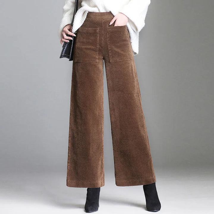 Lara Women's Wide Leg Pants | Soft Cotton Blend, High Waisted