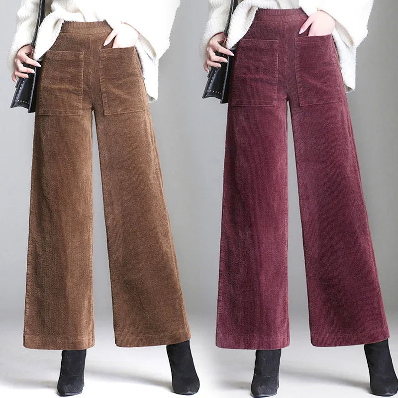 Lara Women's Wide Leg Pants | Soft Cotton Blend, High Waisted