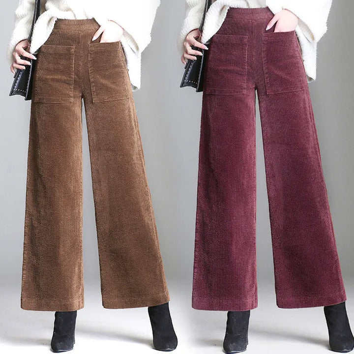 Lara Women's Wide Leg Pants | Soft Cotton Blend, High Waisted