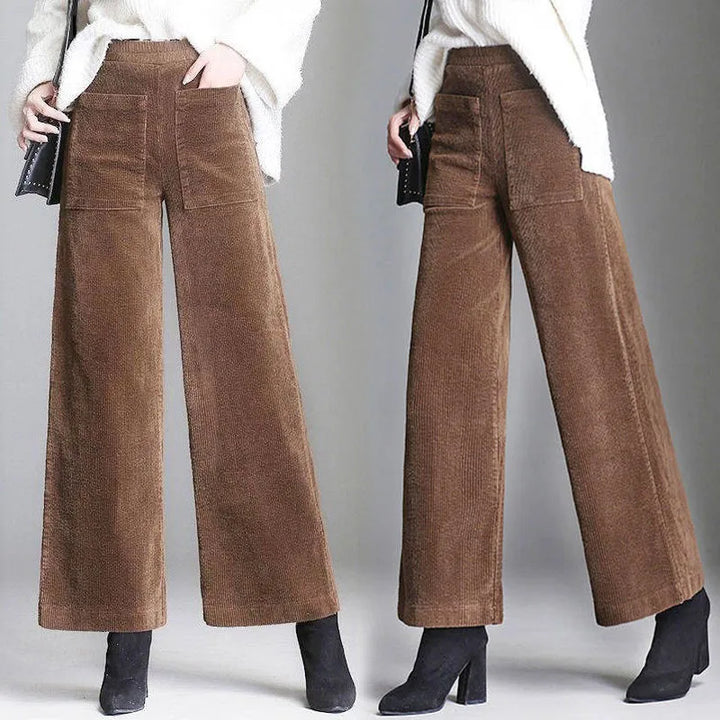 Lara Women's Wide Leg Pants | Soft Cotton Blend, High Waisted