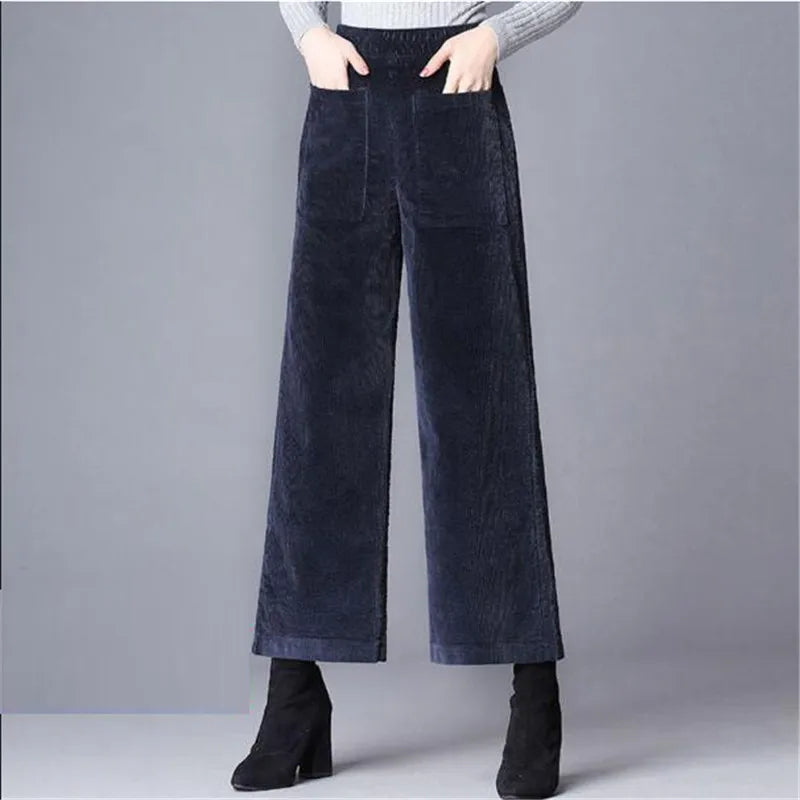 Lara Women's Wide Leg Pants | Soft Cotton Blend, High Waisted