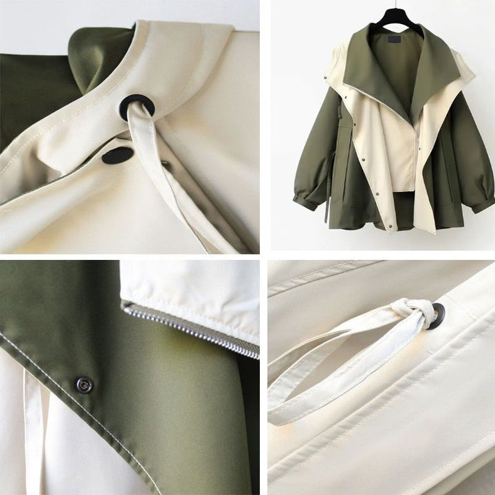 Sleek Women's Windbreaker Coat | Waterproof, Breathable Polyester Blend