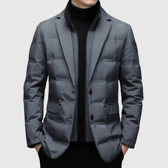 Harrison Men's Suit Jacket | Quilted Poly-Blend, Tailored Fit
