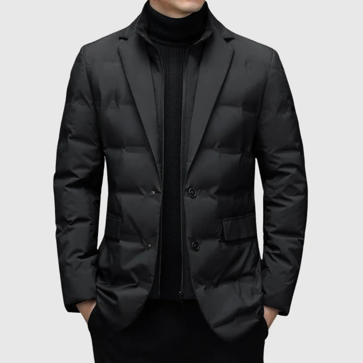 Harrison Men's Suit Jacket | Quilted Poly-Blend, Tailored Fit