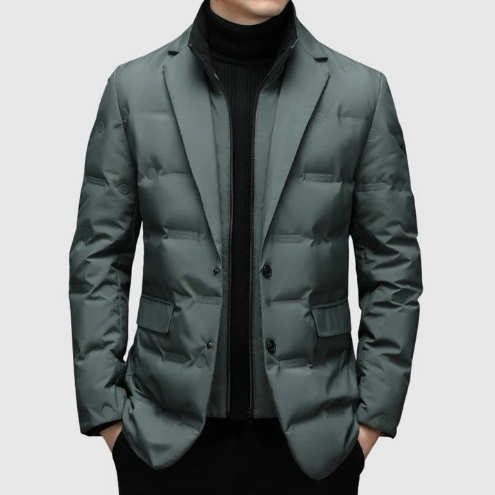 Harrison Men's Suit Jacket | Quilted Poly-Blend, Tailored Fit