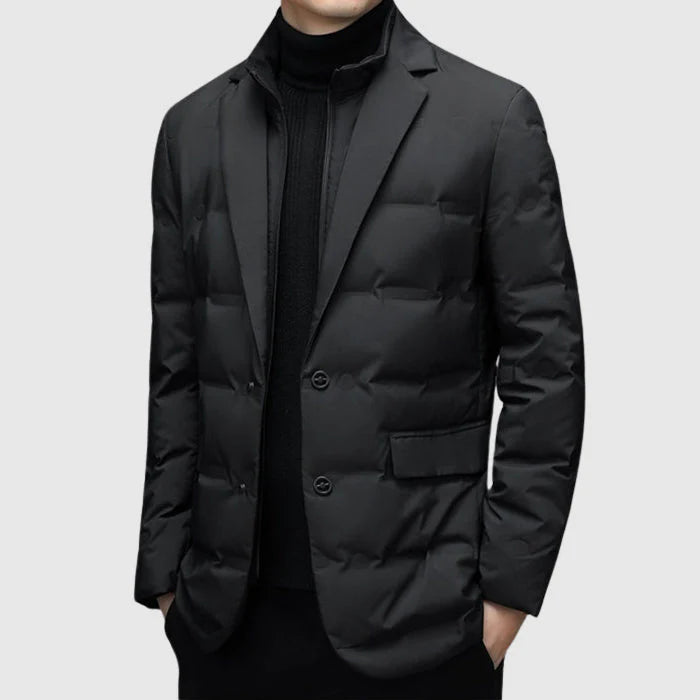 Harrison Men's Suit Jacket | Quilted Poly-Blend, Tailored Fit