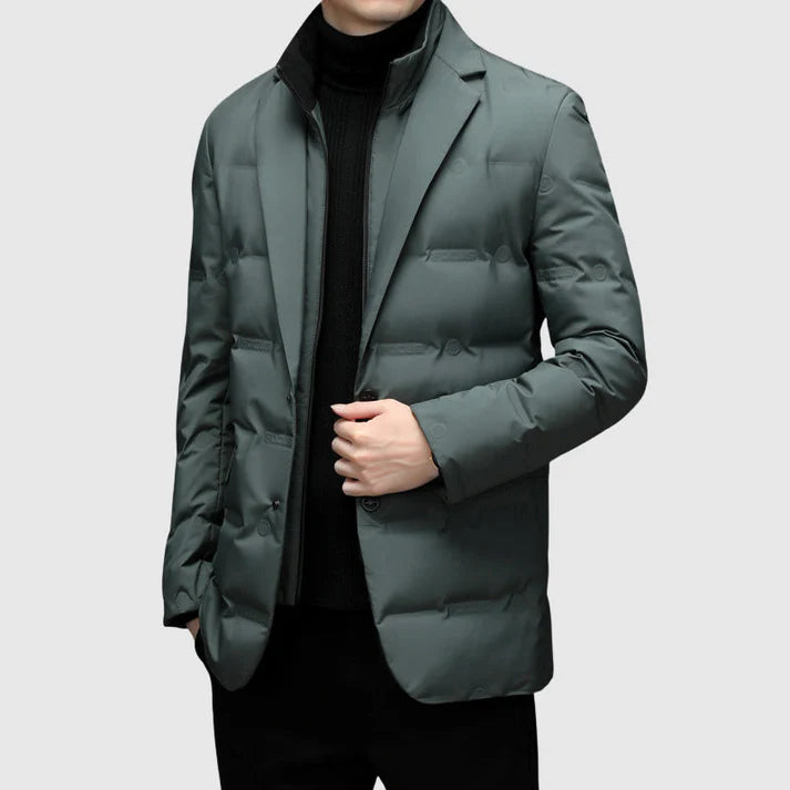 Harrison Men's Suit Jacket | Quilted Poly-Blend, Tailored Fit