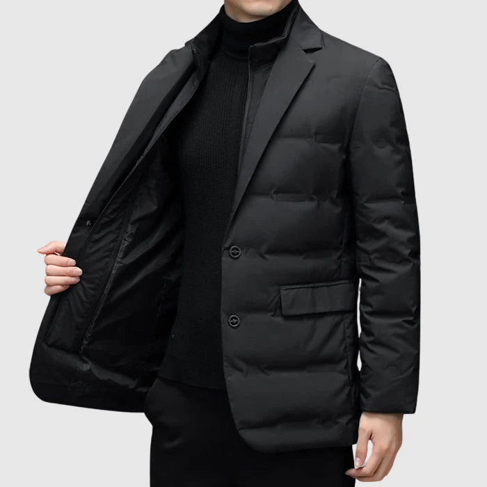 Harrison Men's Suit Jacket | Quilted Poly-Blend, Tailored Fit