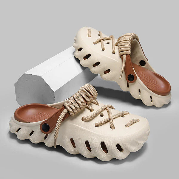Brevon Women's Clogs | Customizable Laced Design, Lightweight Foam