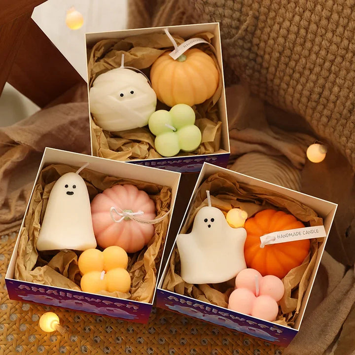 Glimmer Halloween Candle Set | Pumpkin & Ghost Shapes
