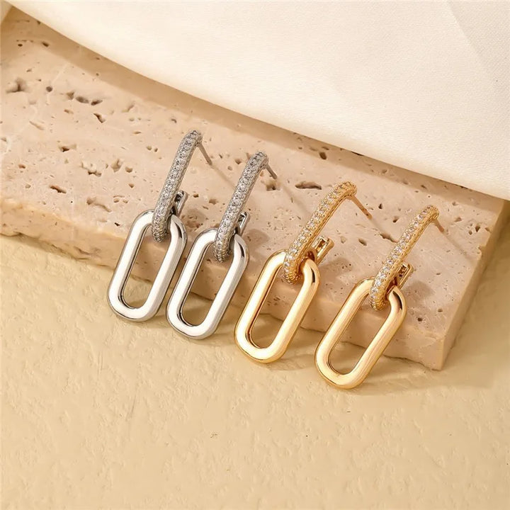 Rachelle Women's Gold Hoop Earrings | Retro Edgy Design, Lightweight