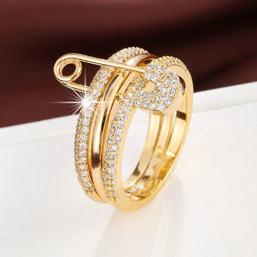 Ava Women's Linked Ring | Three-Layered Design