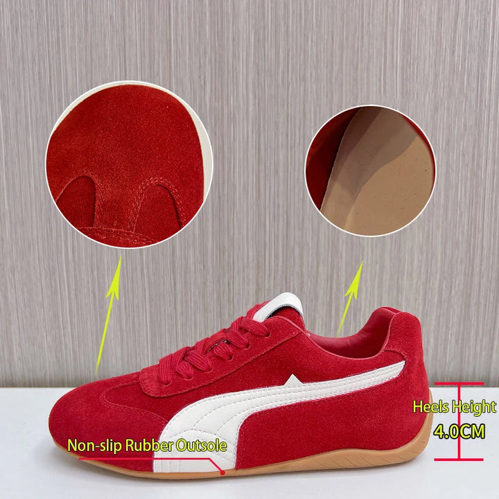 Bella Women's Sneakers | Breathable Cow Suede, Lightweight Leopard Print