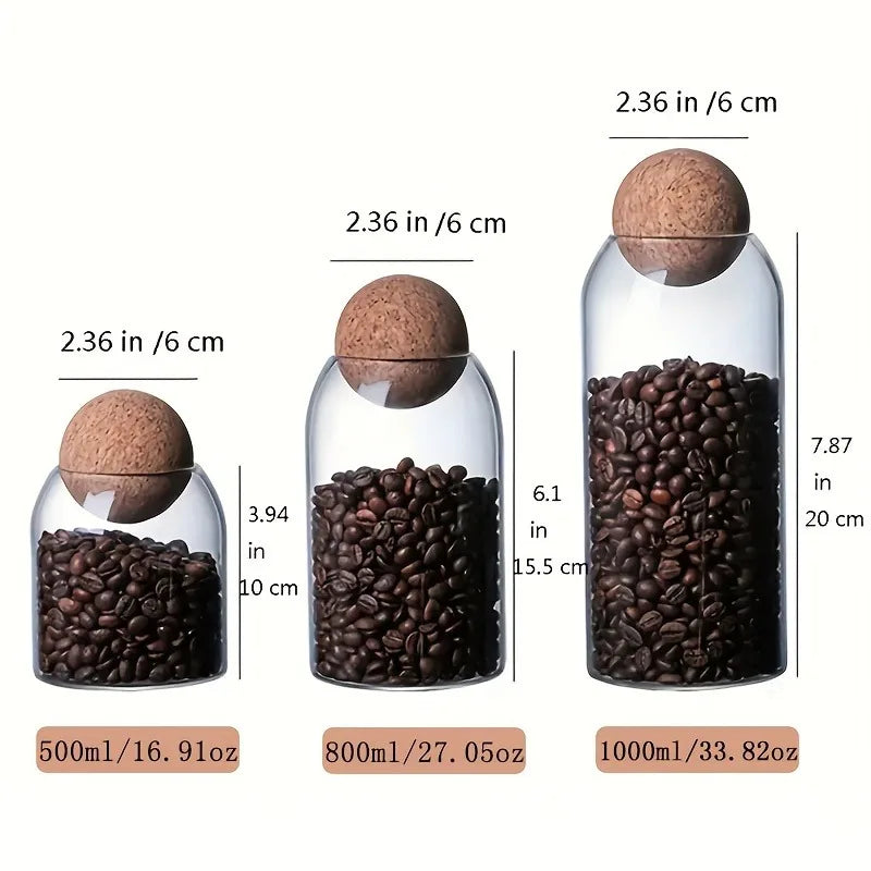 Eli Eco-Friendly Storage Jars | Glass & Cork Trio Set