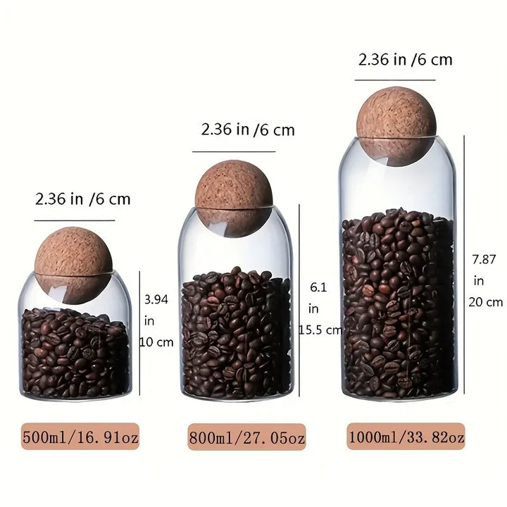 Eli Eco-Friendly Storage Jars | Glass & Cork Trio Set