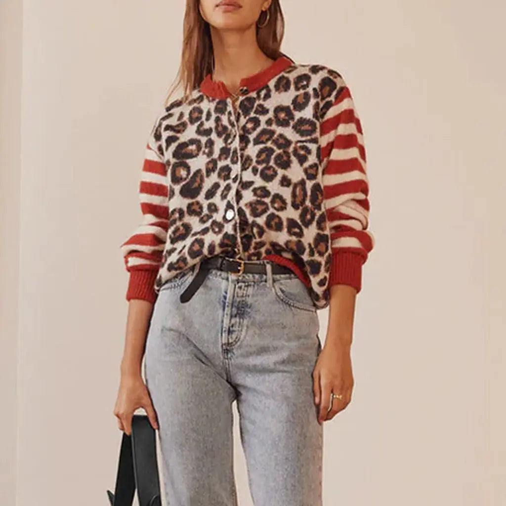 Ulysses Women's Cardigan | Bold Leopard Print, Soft Knit, Relaxed Fit
