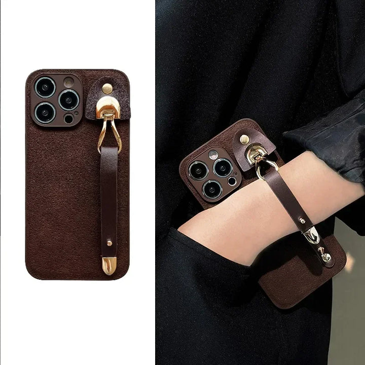 Lorenzo Leather Phone Case | Genuine Leather, Shockproof with Wrist Strap